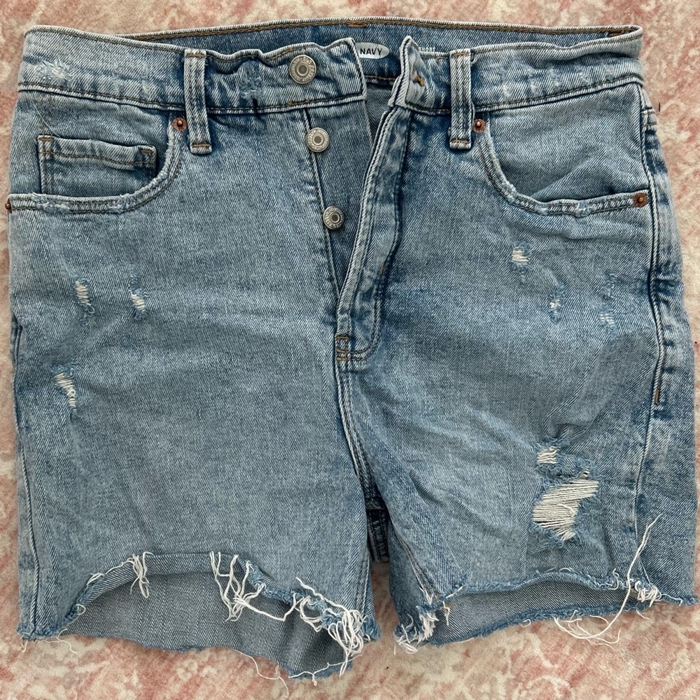 Old Navy Light Blue Distressed Jean Shorts